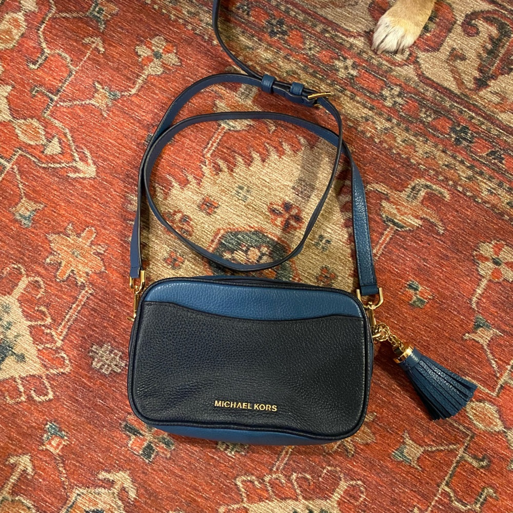 Blue crossbody or fanny bag